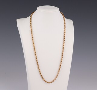 A 9ct yellow gold rope twist necklace, 55cm, 11.8 grams 