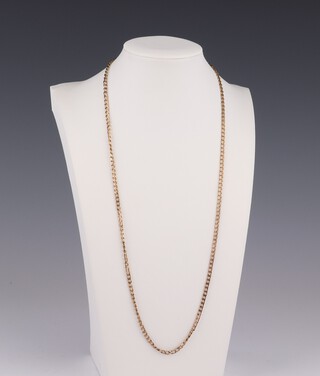 A 9ct yellow gold flat link necklace, 61cm, 11.5 grams 