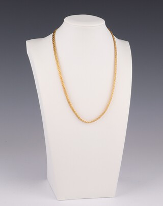 A 22ct yellow gold flat link necklace, 44cm, 34 grams