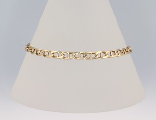 A 9ct yellow gold flat link bracelet 5.8 grams