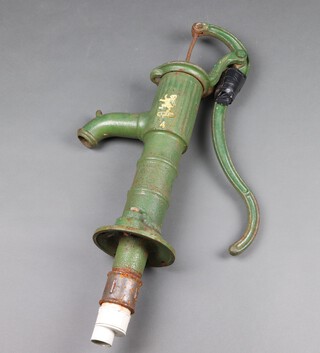 Lion, a 19th Century green painted  water pump 55cm h 