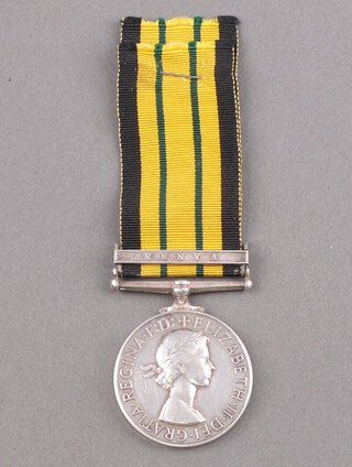 Africa General Service medal 1902-1956, Elizabeth II issue, 1 bar Kenya to 2700070 Leading Aircraftman T G Foy RAF 