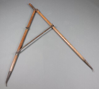 A pair of 19th Century pine and iron dividers, marked Ockham Park 1875 ( Ockham Park in Surrey was the home of Ada Lovelace - computer pioneer and daughter of Byron ), 75cm x 151cm 