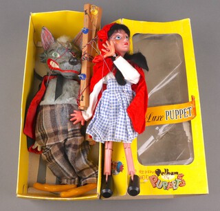 Pelham Puppets, a Deluxe model of The Wolf SL21 together with unboxed Red Riding Hood