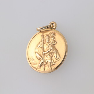 A 9ct yellow gold St Christopher pendant 5.8 grams 