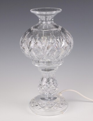 A Waterford cut glass table lamp and shade 32cm 