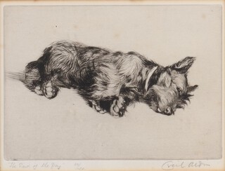 Cecil Charles Aldin (English 1870-1935) etching inscribed "The End of The Day" no.30/150 signed in pencil 14cm x 18cm 