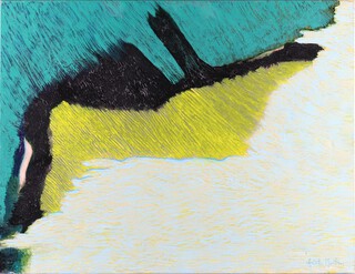 **Arlette Martin (born 1924) oil on canvas signed, abstract seashore, inscribed on verso, unframed 50cm x 65cm, the reverse marked Plan D'eau 08-2010, Arlette Martin 01-02-94 **Please note - Artists Re-sale Rights may be payable on this lot