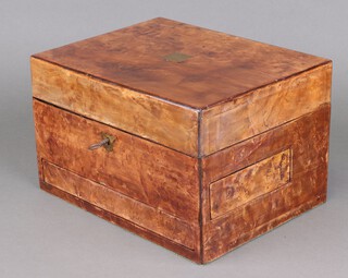 Cormack Brothers, 37 Ludgate Hill, London, a Victorian figured walnut trinket box with hinged lid, fitted a tray and fitted secret drawers to the side and front, 19cm h x 30cm w x 23cm d