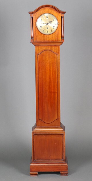 Bravingtons, a 1930's striking longcase clock with 16cm silvered dial, in a mahogany case 146cm h x 31cm w x 20cm d 
