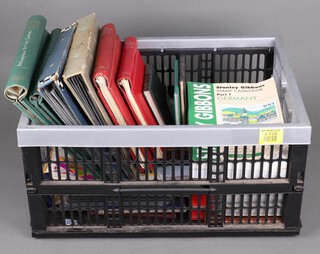 Stanley Gibbons an 11th Edition catalogue Germany Part Seven, various empty albums and loose stamps contained in a plastic box 