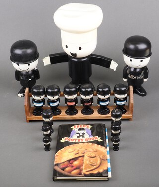 A Homepride Fred box and cover 30cm, 2 flour figures, a set of 6 spice figures and 6 others 