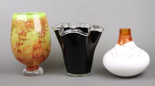 A Studio Glass vase 26cm, 2 others 