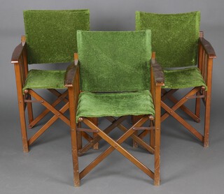 Geebor, 3 beech framed folding chairs 86cm h x 60cm w x 49cm d