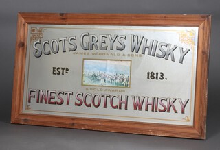 A reproduction pub/advertising mirror - Scots Grey Whisky 69cm x 119cm 