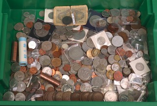 A quantity of world coinage and crowns and a small quantity of bank notes