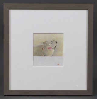 Sue Read, watercolour, still life study of a jug, monogrammed 11cm x 10cm 