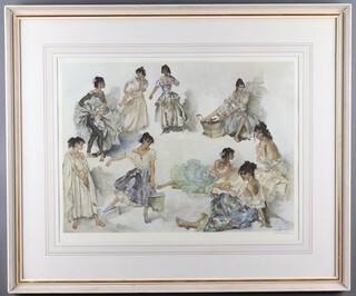Sir William Russell Flint (British 1880-1969), artist proof print with blind stamp, study of Spanish ladies, signed in pencil, 48cm x 63cm, framed 