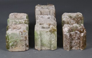 Seven square planters/garden edging stones 19cm x 17cm x 19cm 