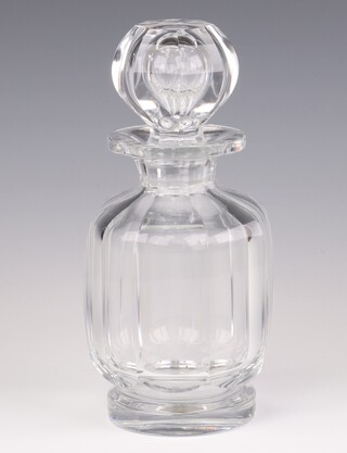 A Baccarat octagonal glass bottle and stopper 20cm 