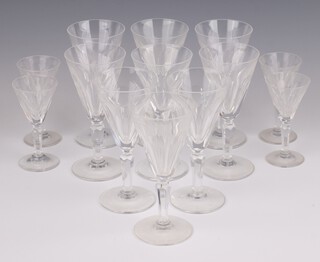 Nine Waterford Crystal Symphony pattern sherry glasses and 4 ditto liqueurs 