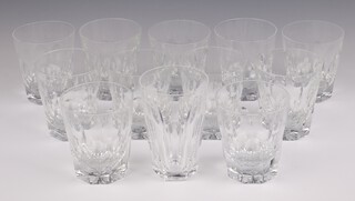 Eleven Brierley Glass tumblers (2 chipped) together with a high ball ditto 