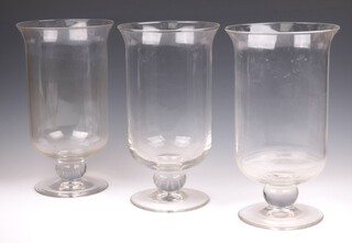 3 glass table lanterns 34cm 