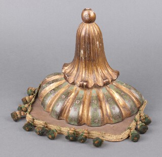 A Rococo style green and gilt painted wall bracket 20cm x 23cm x 14cm 