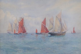 E J Norman 1912 (British), Maritime study, watercolour, signed and dated, 30cm x 46cm, in a gilt frame  