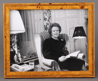 Margaret Thatcher, a signed photograph, framed, 25cm x 19cm 