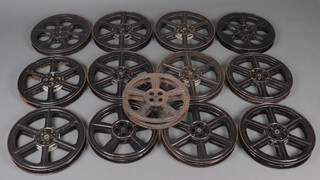 Thirteen 1930s Simplex 35mm film reels (all empty) 