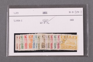 Nauru, set of 15 used stamps.  SG26 11/39 11. 1.223. 7.19504C, as purchased from Stanley Gibbons in 1978