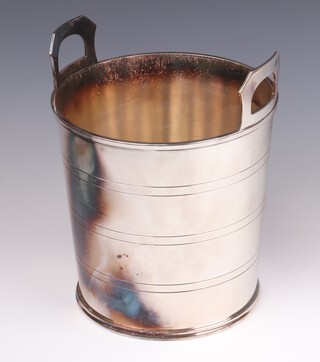 A silver plated wine cooler by the Goldsmiths and Silversmiths Company 27cm 