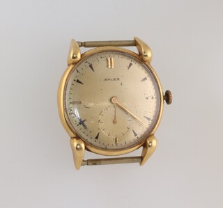 A gentleman's 18ct yellow gold Rolex wristwatch, the 33mm case numbered 4332091, 15 grams including the glass 