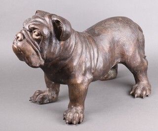 In the manner of Sally Arnup, a bronze figure of a standing British Bulldog, 40cm 