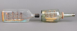 Two ships in bottles -  HMS Warrior and HMS Tiger 