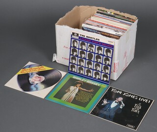 A collection of 1960's/70's vinyl LP's, record albums including Beatles "Hard Days Night", Johnny Mathis, etc 