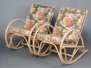 Geebro, a pair of bamboo rocking chairs 82cm h x 57cm w x 72cm d 