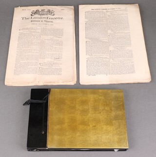 A 20th Century Japanese lacquer photograph album and 2 part copies of The London Gazette 1883 