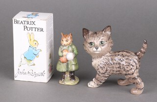 A Beswick figure of a Swiss Roll Kitten 13cm and a Beswick Beatrix Potter Simpkin 10cm 