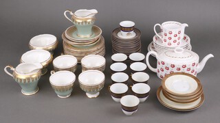 A Susie Cooper Apple Gay part tea set comprising teapot and lid, milk jug, sugar bowl and lid, 4 small plates and 4 saucers together with other items of tea ware 