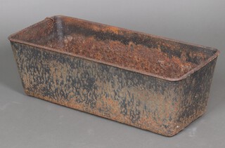 A rectangular iron plant trough 30cm h x 94cm w x 40cm d 