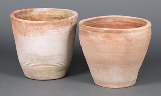 Two terracotta plant pots 38cm h x 40cm diam. 