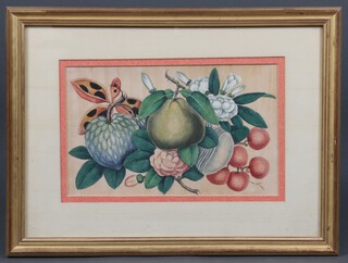 Chinese watercolour, still life study of fruits 17cm x 28cm 