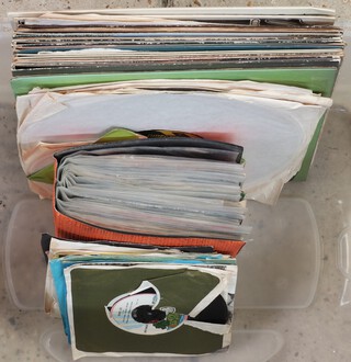 A collection of 1960/80s Vinyl 45s and LPS records to include Sparks, Miles Davis - Miles in the Sky ( no sleeve ), Pink Floyd Meddle Animals etc 