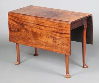 A Georgian mahogany drop flap dining table raised on club supports 72cm h x 98cm w x 44cm d 