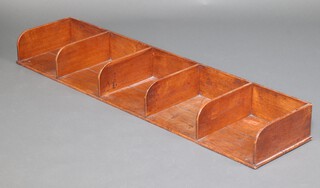 An Edwardian rectangular oak 5 section table top "in tray" 16cm h x 153cm x 36cm d 