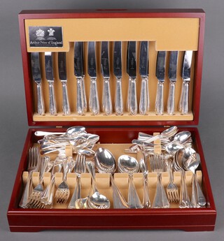 A canteen of Arthur Price silver plated cutlery for 12 (149), contained in a mahogany finished canteen 