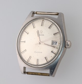 A gentleman's steel cased Omega calendar wristwatch, the 35mm case numbered 136041, the movement 27378634