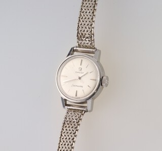 A lady's steel cased Omega Seamaster wristwatch in a 20mm case, contained on a later steel strap 